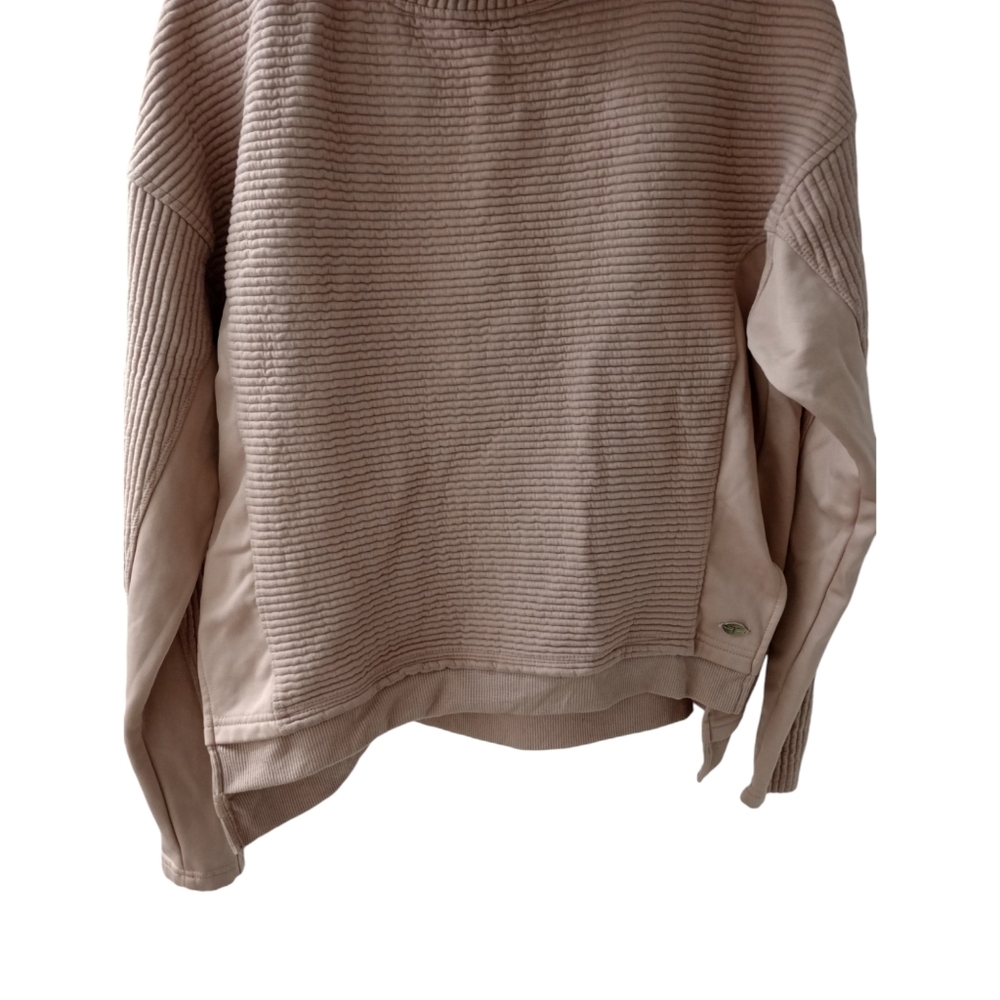 Tahari Sport Turtleneck Ribbed Sweater Mauve Thumbholes Athleisure Streetwear M - Picture 10 of 12